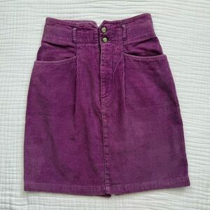 Snazz vintage purple corduroy paperbag waist skirt -Size 3 (check measurements!)
